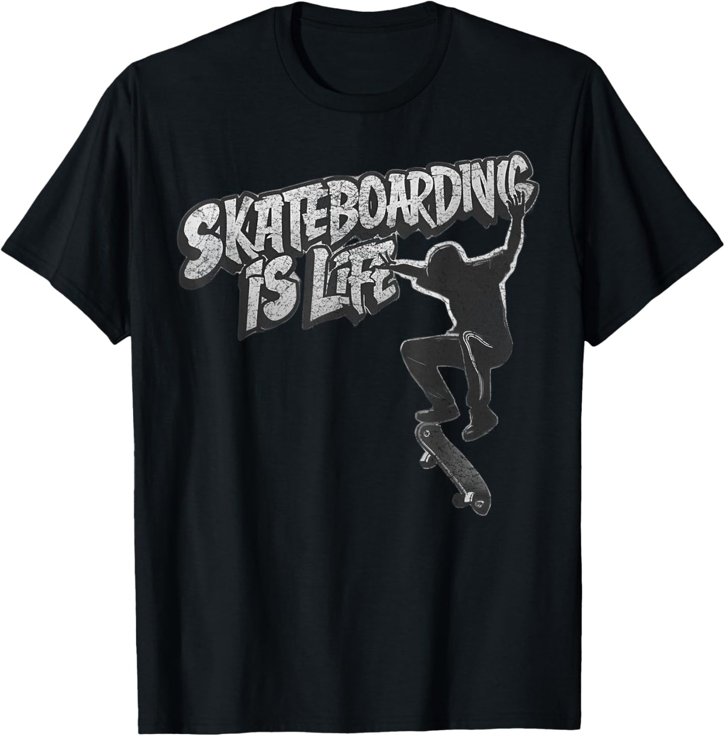 Skateboard Tricks Skateboarding Is Life Graffiti Skateboard T-Shirt - T-Shirt | Black