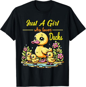 Duck Lover Art Men Women Boys Girls Rubber Duck Funny Ducks T-Shirt - T-Shirt | Black