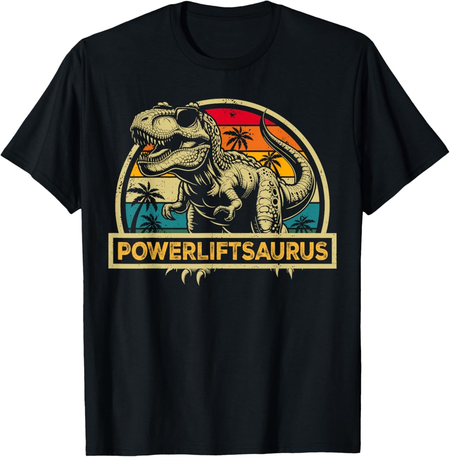 Powerliftsaurus Dinosaur Powerlift Saurus Family Matching T-Shirt - T-Shirt | Black