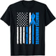 Diabetes Awareness USA Flag Blue Ribbon T1D Type 1 Dad T-Shirt - T-Shirt | Black