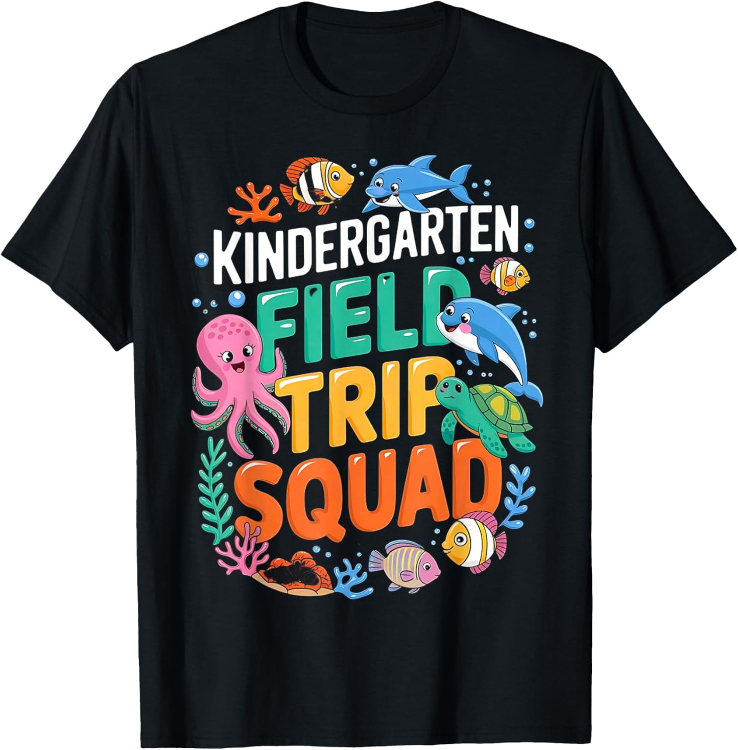 Sea Life Aquarium Underwater Field Trip Squad Kindergarten T-Shirt - T-Shirt | Black