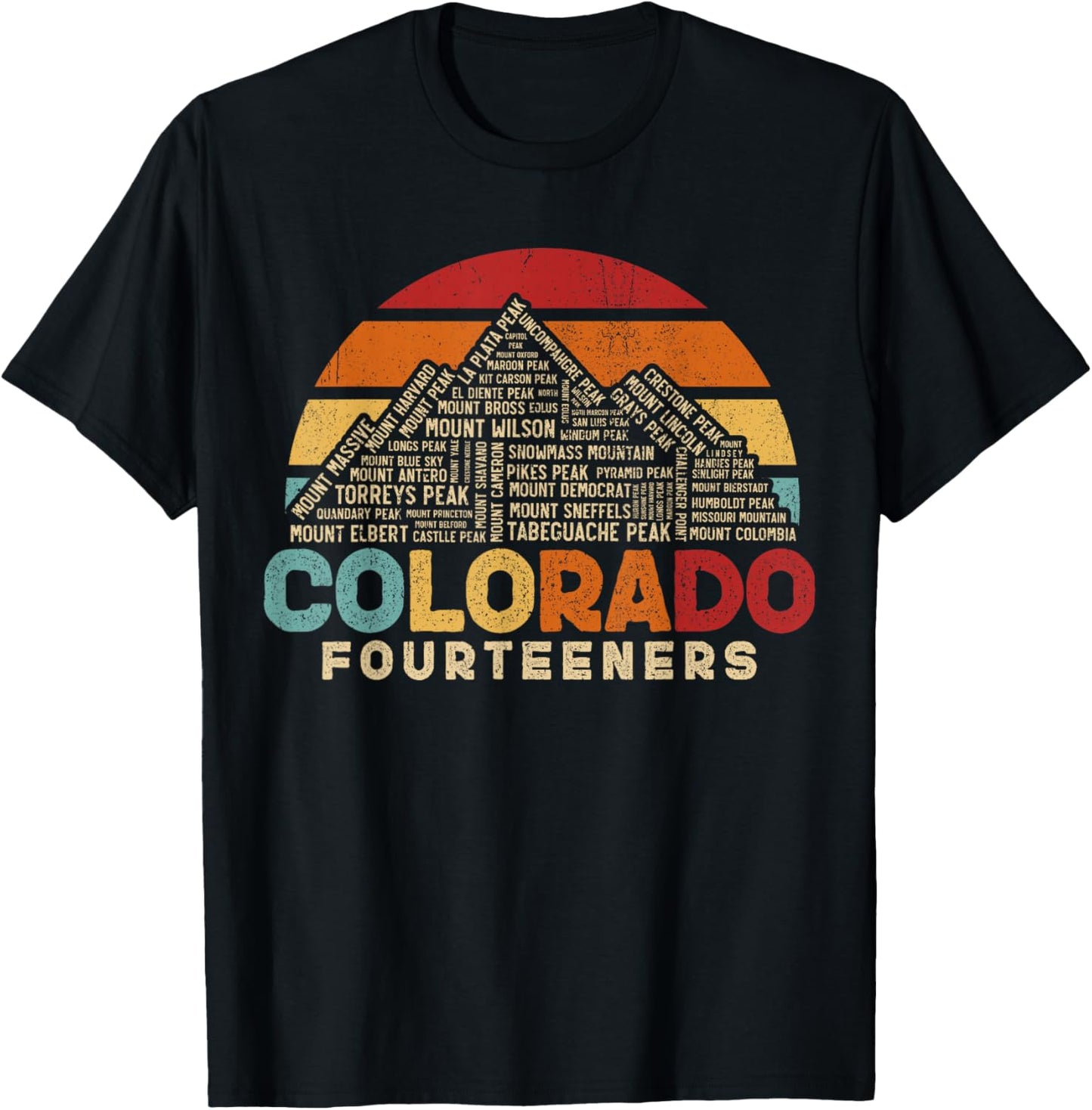 Colorado 14ers - Fourteeners - Rocky Mountain State Hiker T-Shirt - T-Shirt | Black