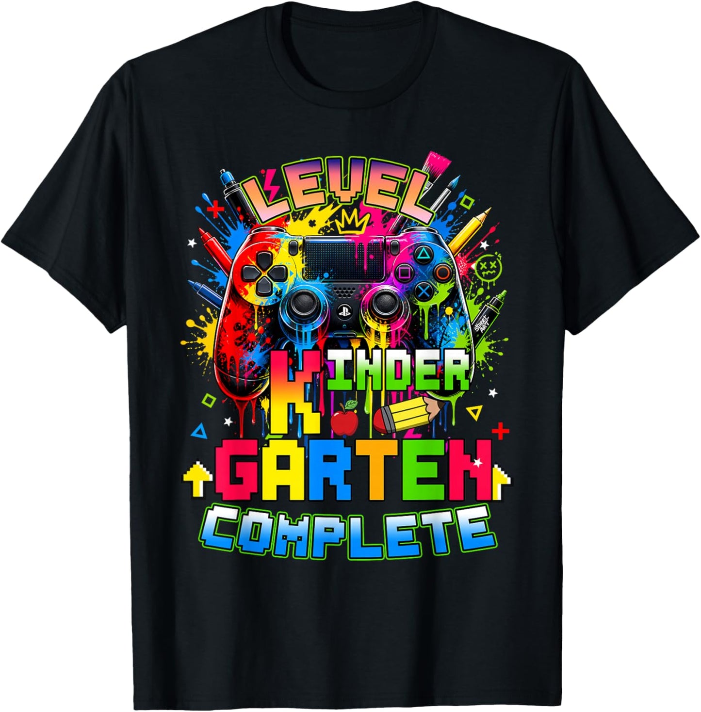 Kindergarten Complete Graduation Last Day of School Boys Fun T-Shirt - T-Shirt | Black