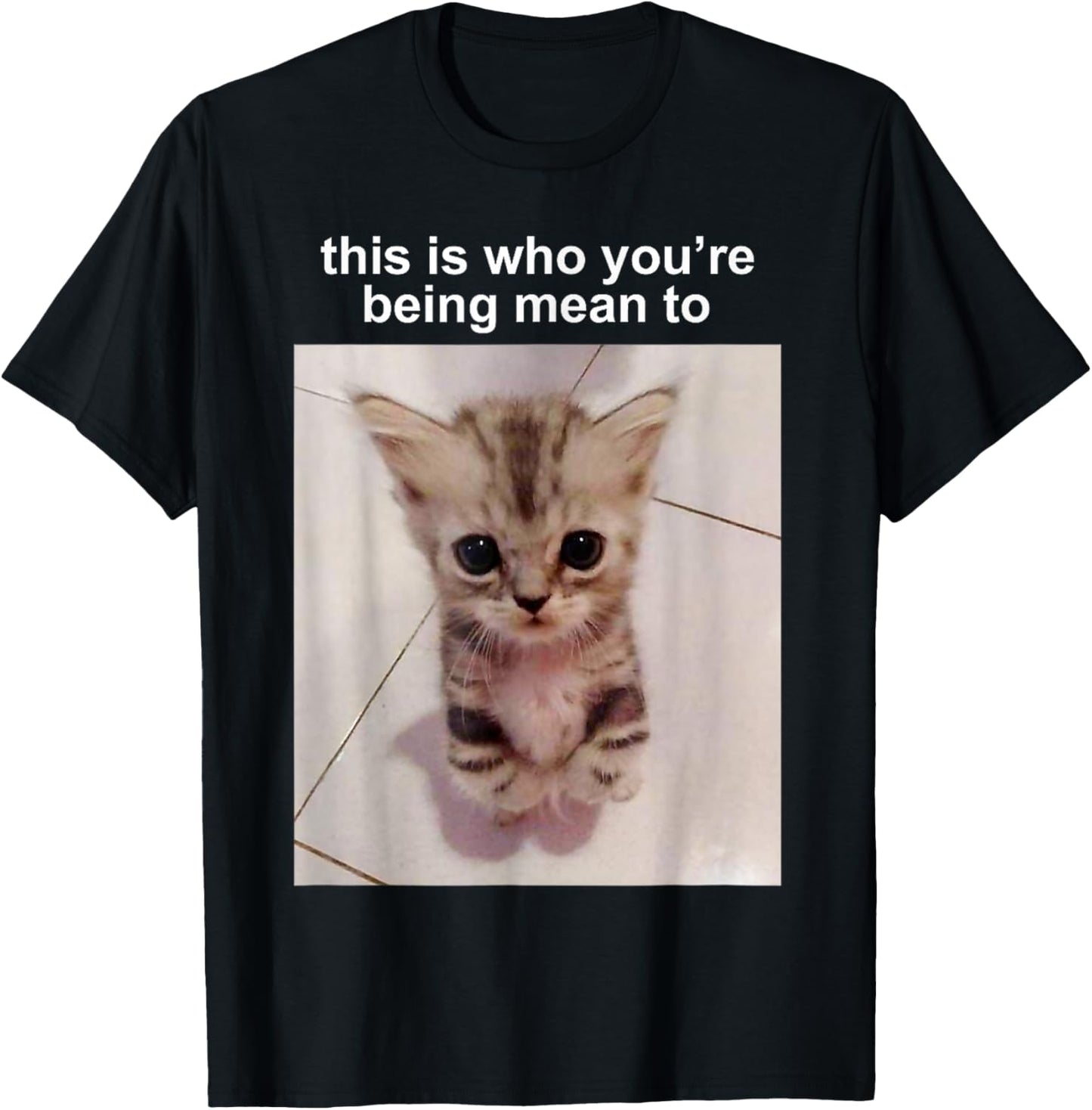 This Is Who You're Being Mean To Silly Cat FUNNY CUTE Cat T-Shirt - T-Shirt | Black
