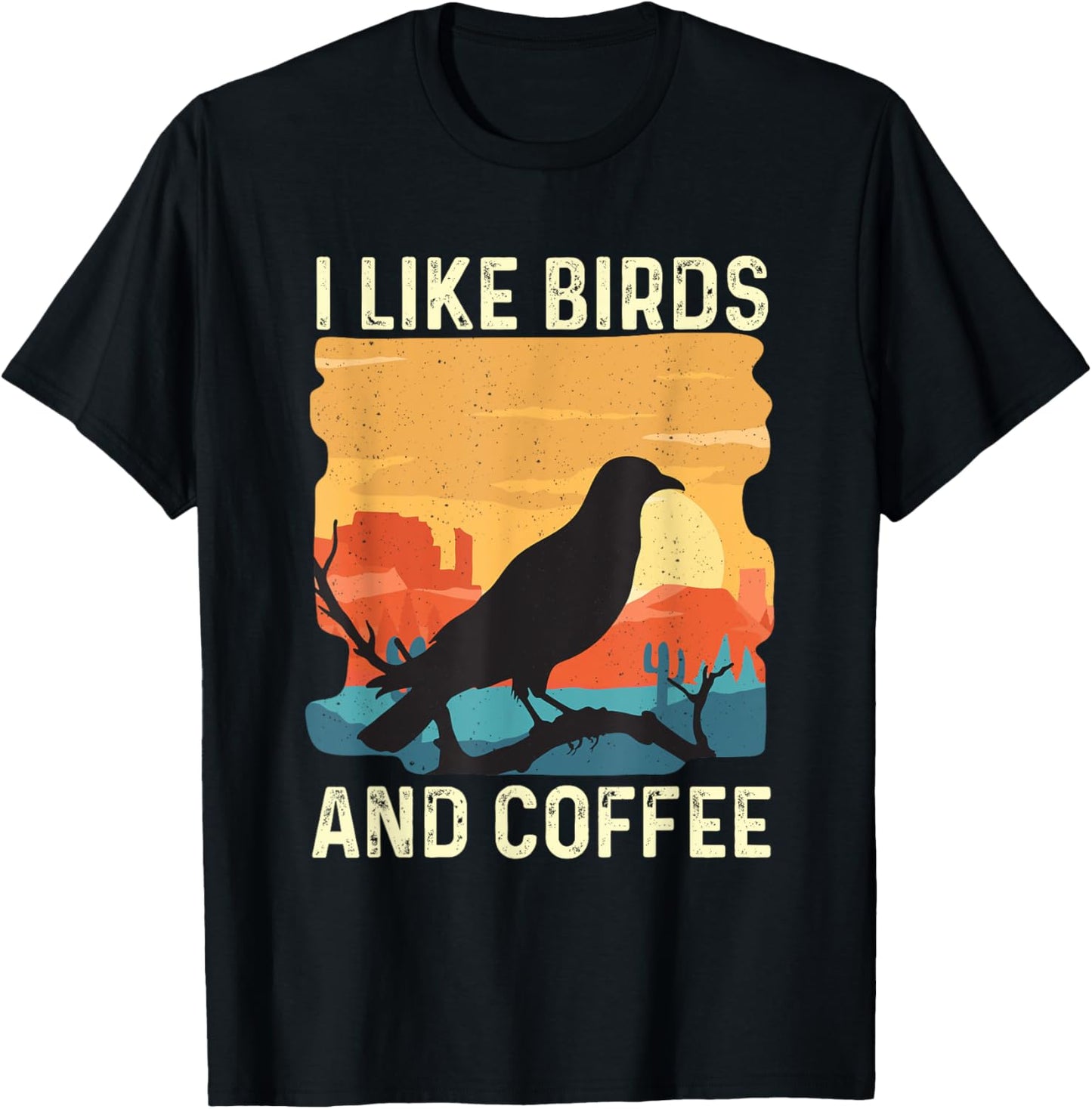 I Like Birds And Coffee - Birding Bird Watching Bird Watcher T-Shirt - T-Shirt | Black