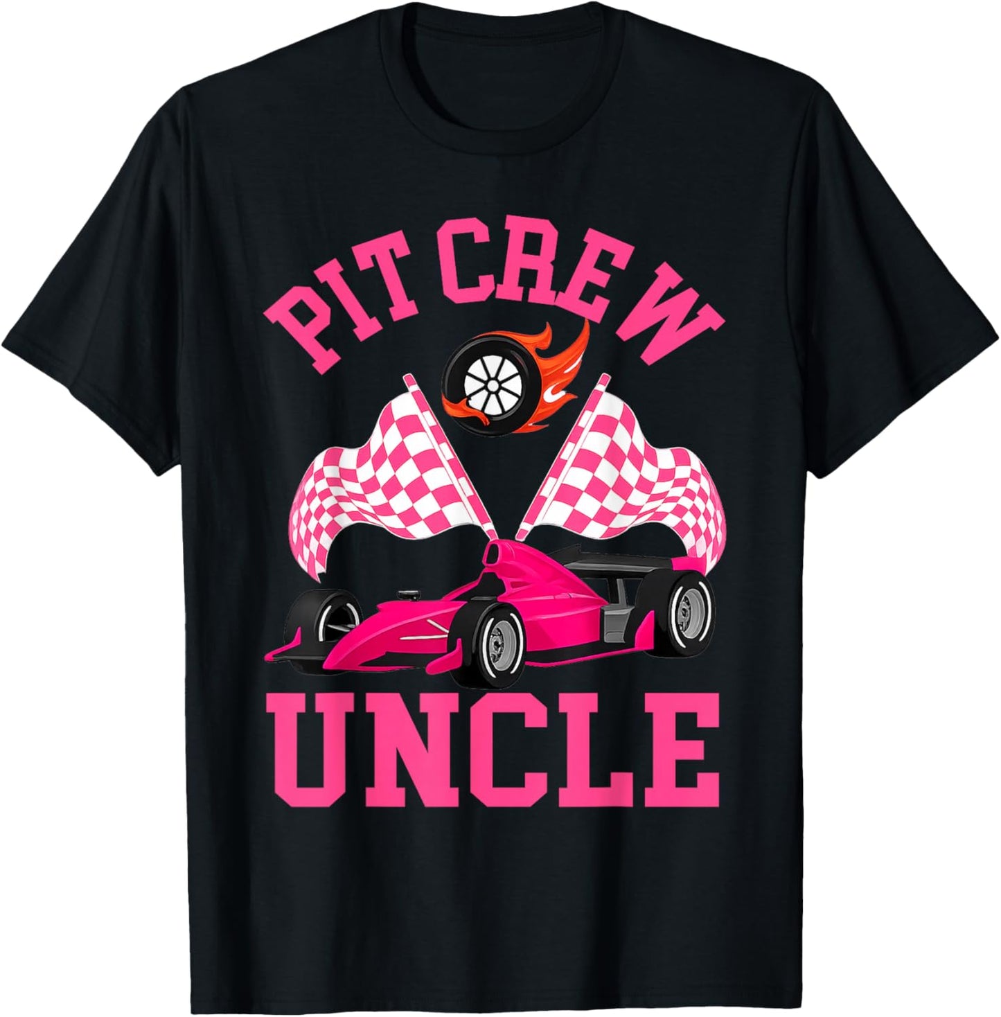 Race Car Birthday Party Racing Family Uncle Pit Crew T-Shirt - T-Shirt | Black