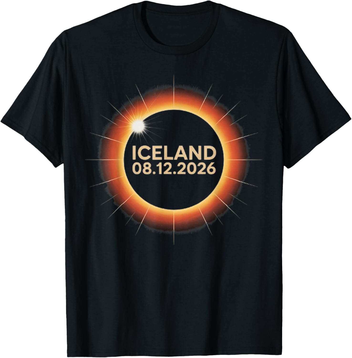 Total Solar Eclipse Iceland August 12, 2026 T-Shirt - T-Shirt | Black