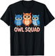 Owl Squad for Owl Lover Shirt | Cool Owl Boys Girls Kids T-Shirt - T-Shirt | Black