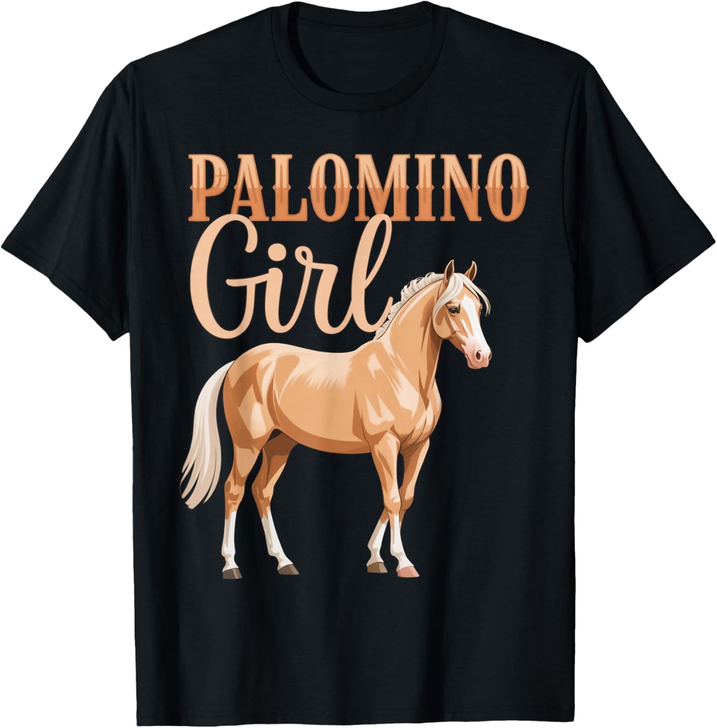 Palomino Girl Lover Blonde Horse Lovers Women Girl T-Shirt - T-Shirt | Black