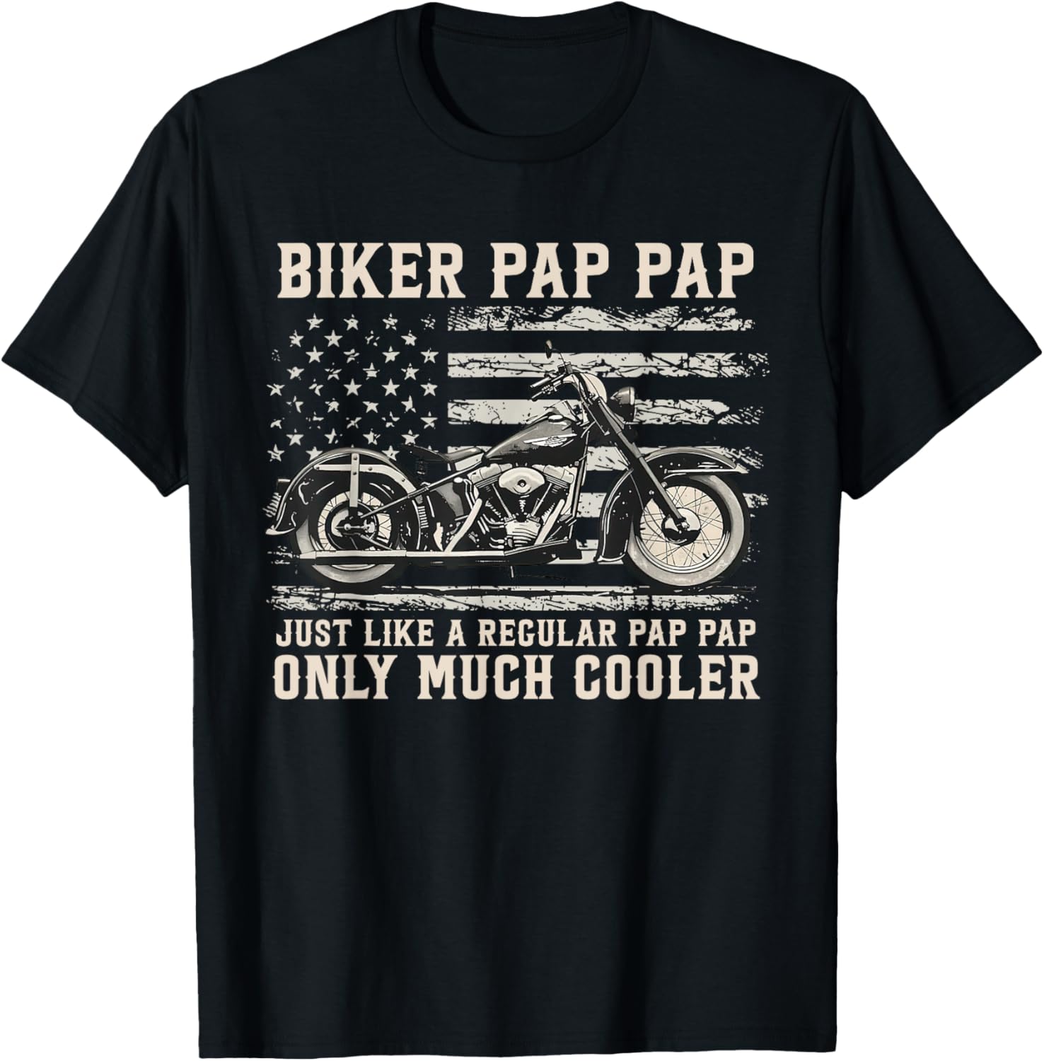 Biker Pap Pap Like A Normal Pap Pap Only Much Cooler T-Shirt - T-Shirt | Black