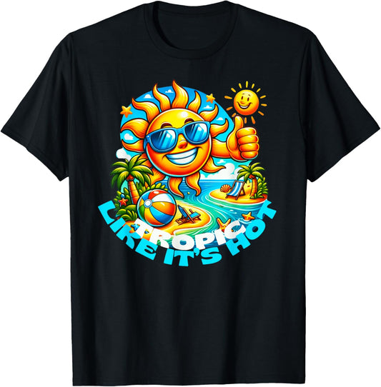 Tropic Like It's Hot Fun in Sun T-Shirt - T-Shirt | Black