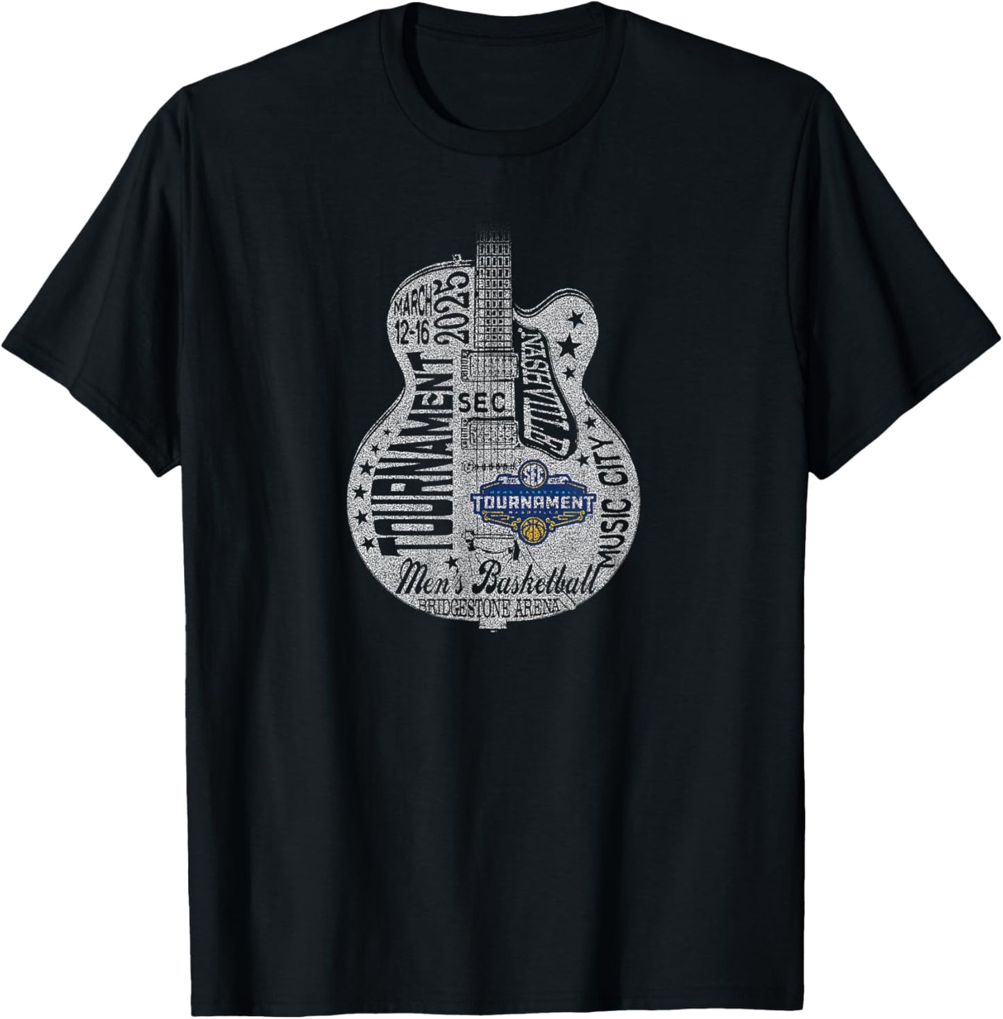 SEC Men's Basketball Tournament 2025 Vintage T-Shirt - T-Shirt | Black
