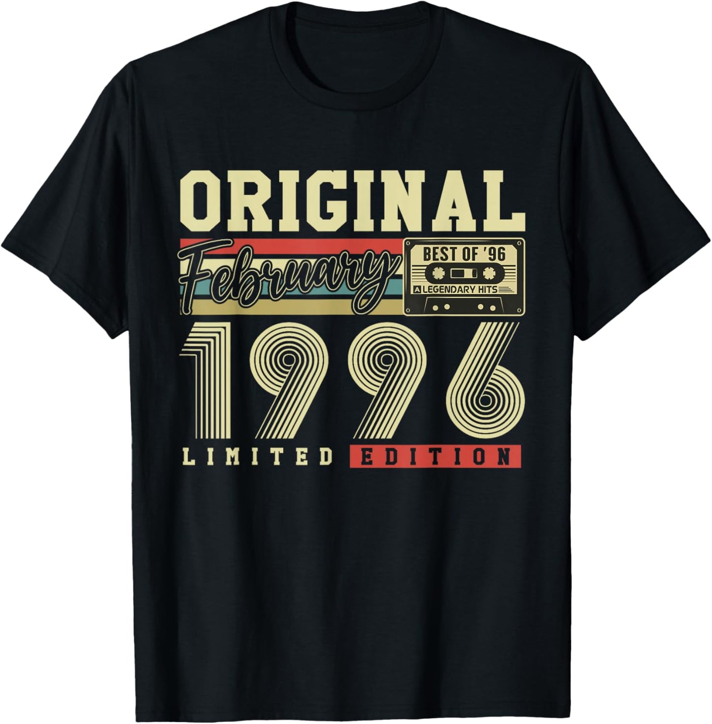 Original Février 1996 Cadeau Vintage Anniversaire 30 Ans T-Shirt - T-Shirt | Black