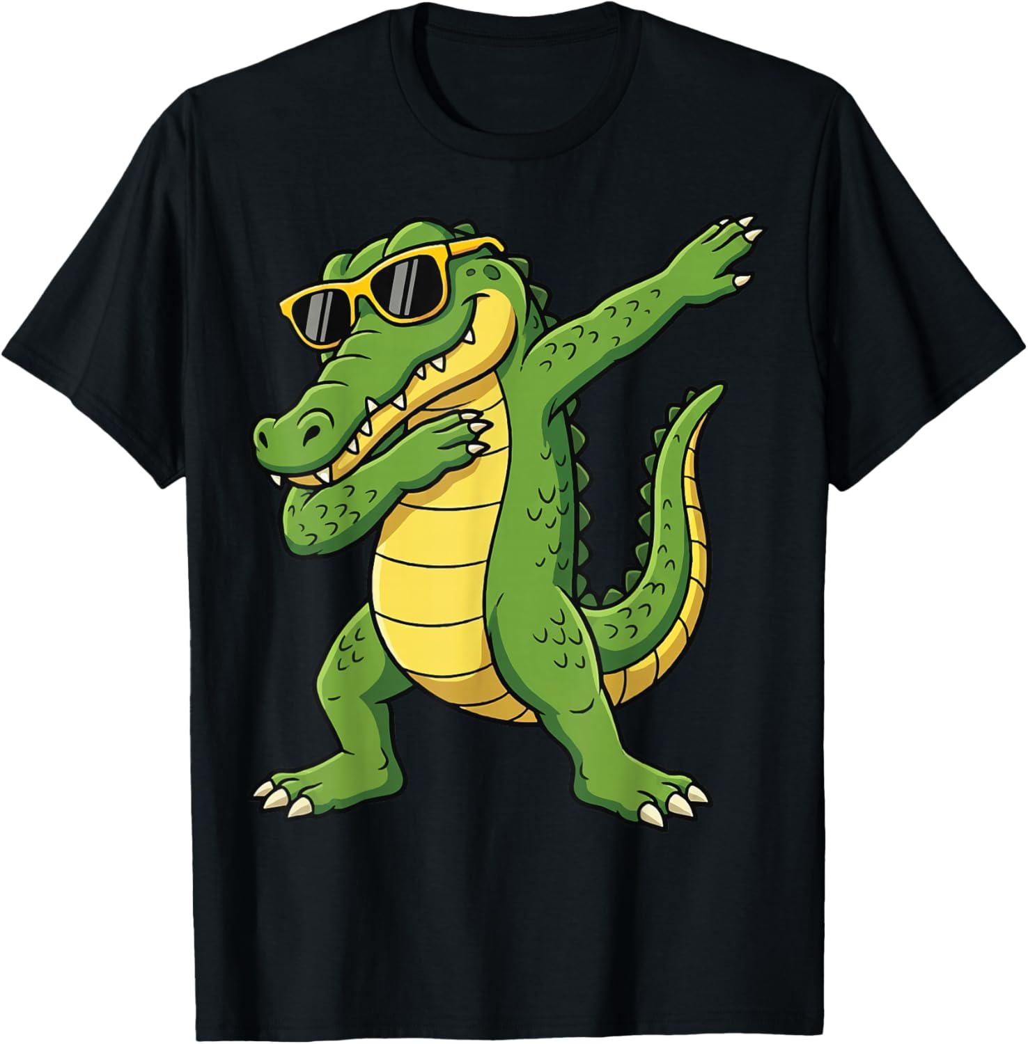 Crocodile Dabbing Cool Alligator T-Shirt - T-Shirt | Black