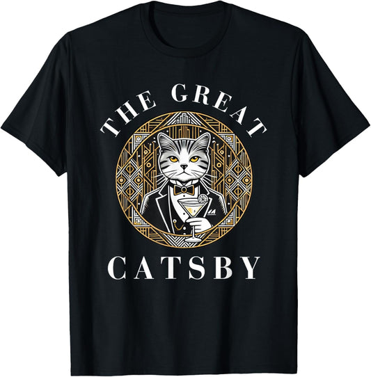 The Great Catsby Funny Cat Lovers T-Shirt - T-Shirt | Black