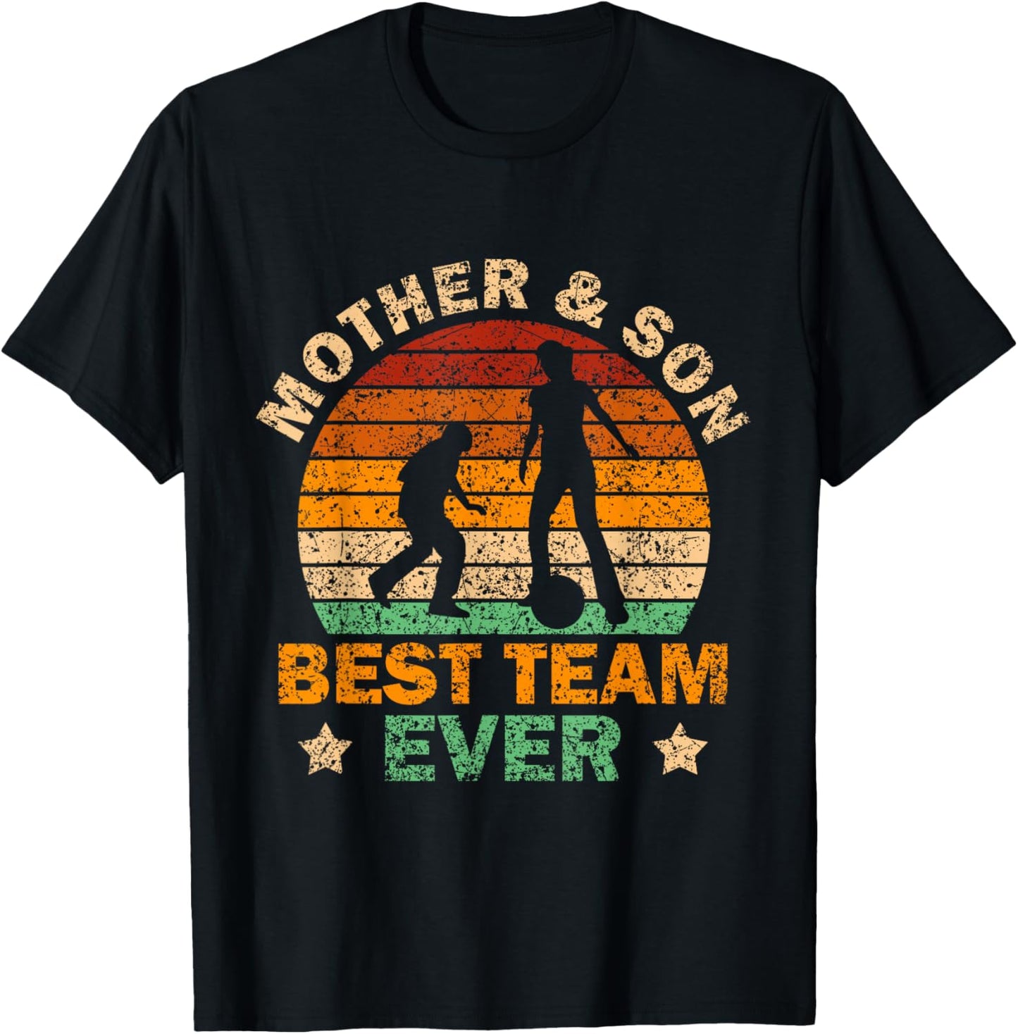 Mother & Son Best Team Ever Sons Matching Mom Mother Son T-Shirt - T-Shirt | Black