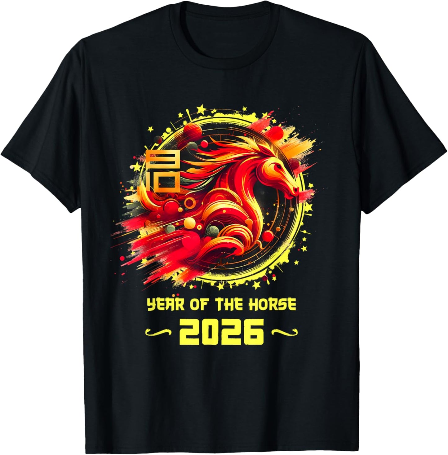 Chinese New Year 2026 Horse Happy Chinese New Year 2026 T-Shirt - T-Shirt | Black