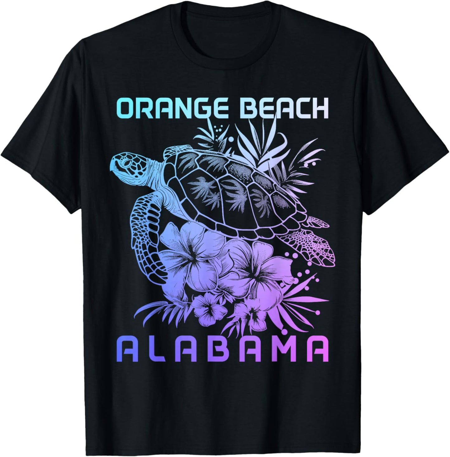 Orange Beach Alabama Sea Turtle Surfer T-Shirt - T-Shirt | Black