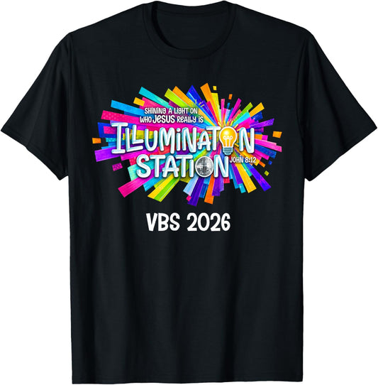 Illumination Station VBS 2026 Bible Jesus Christian Lights T-Shirt - T-Shirt | Black