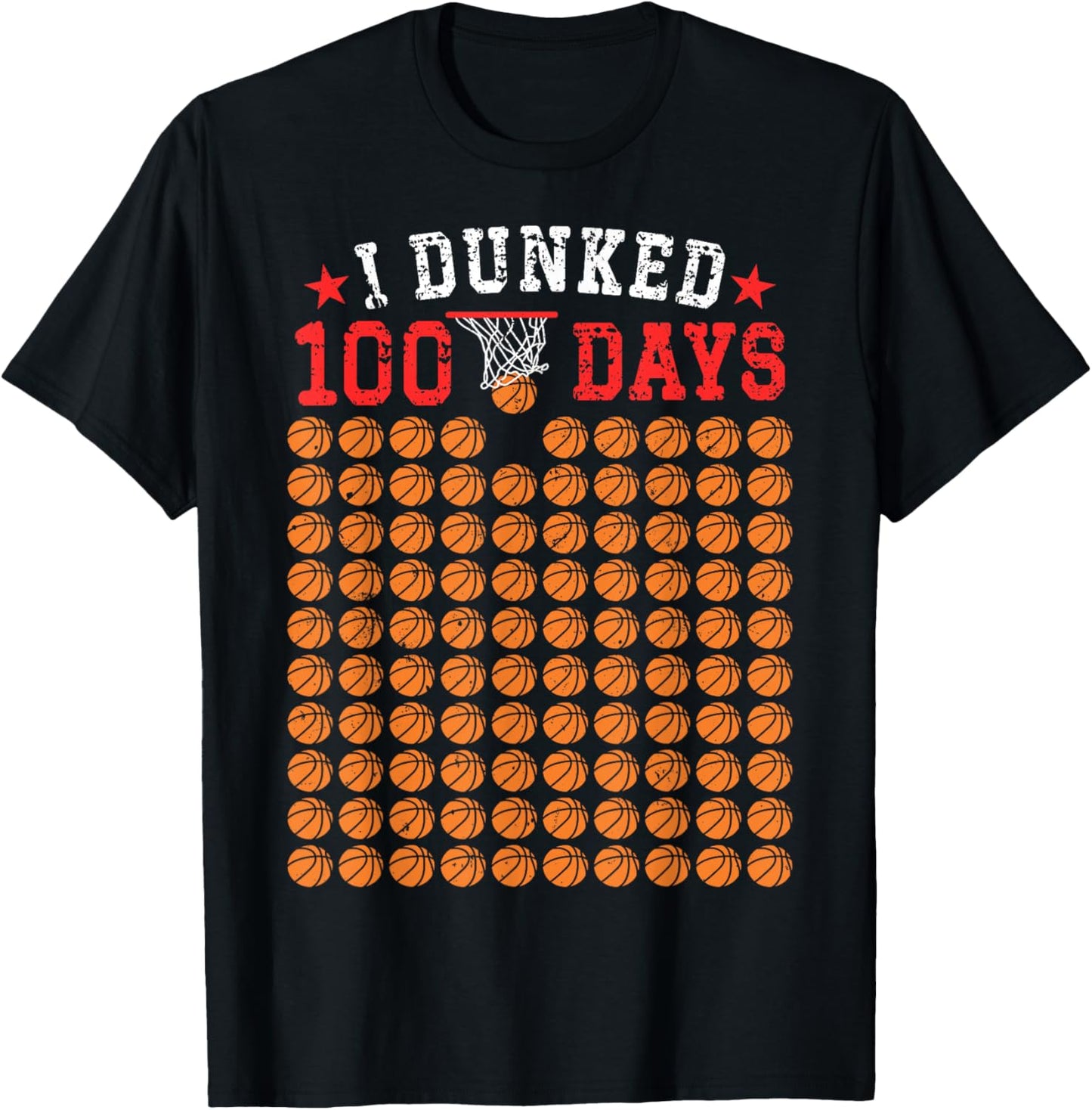 100 Days Of School Basketball Dunked 100th Day For Boys Kids T-Shirt - T-Shirt | Black