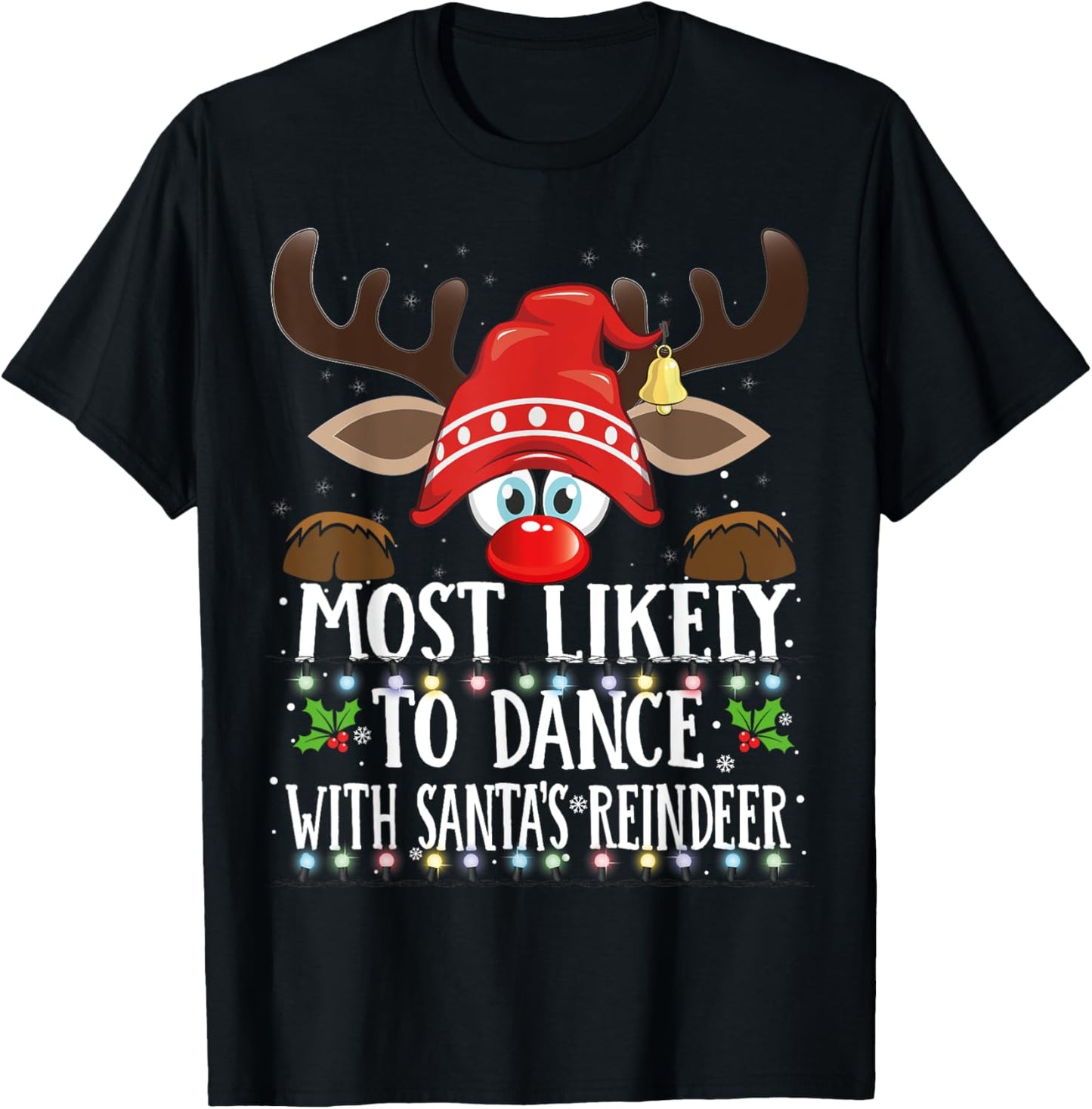 Christmas Matching Most Likely To Dance With Santa PJS T-Shirt - T-Shirt | Black