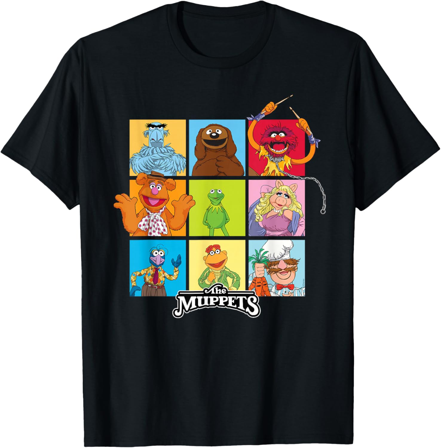 Disney The Muppets Stars of the Muppet Show Character Grid T-Shirt - T-Shirt | Black