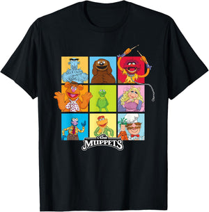 Disney The Muppets Stars of the Muppet Show Character Grid T-Shirt - T-Shirt | Black
