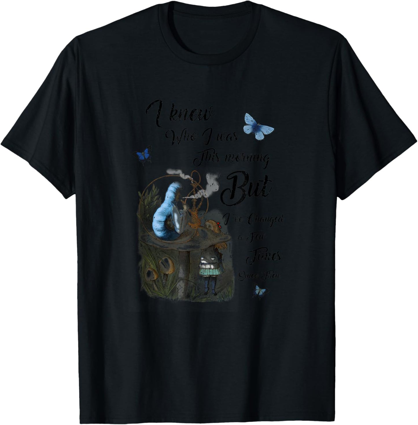 Alice In Wonderland Quote Vintage Dictionary , Small, Blue T-Shirt - T-Shirt | Black