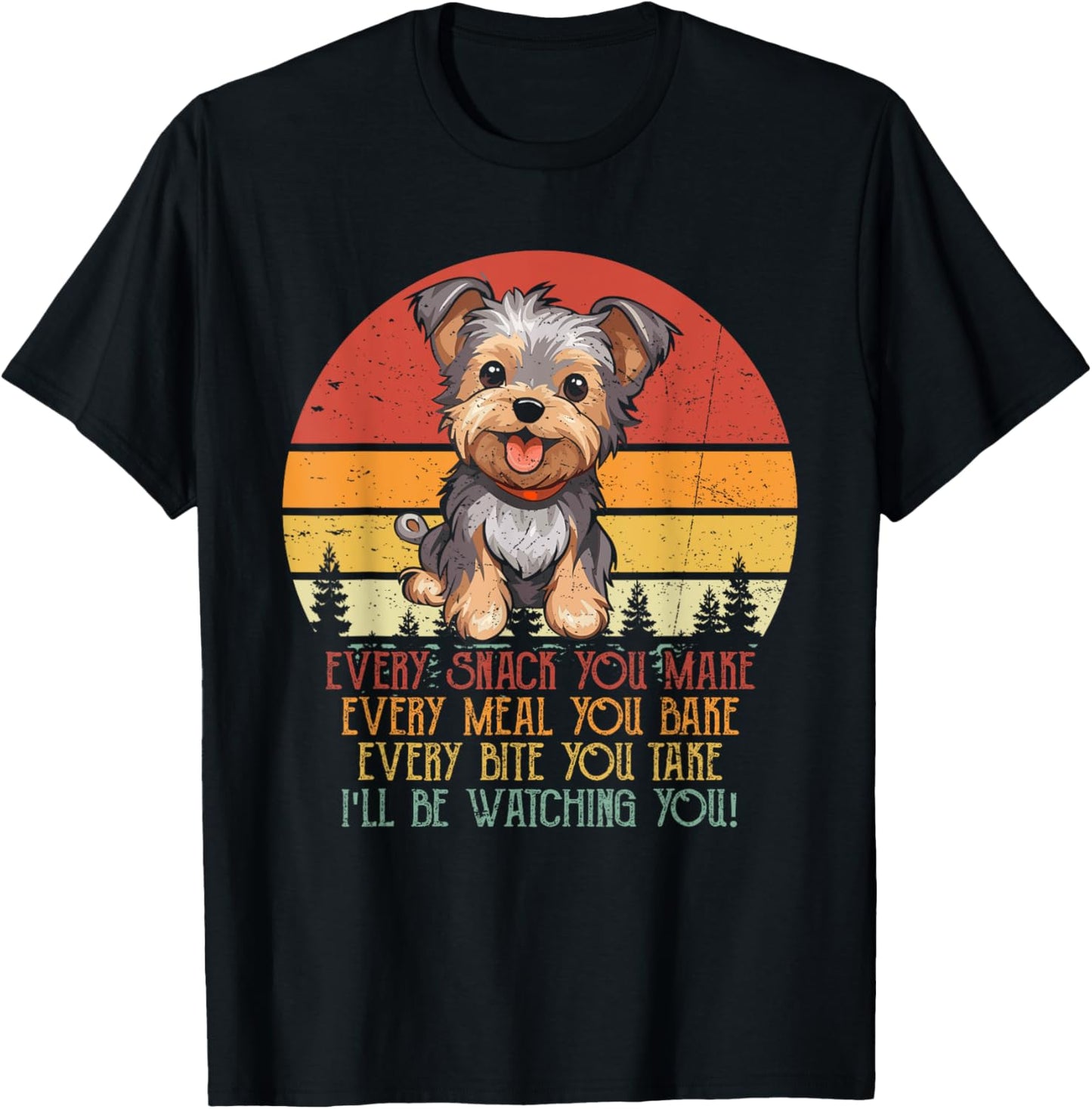 Vintage I'll Be Watching You Yorkshire Terrier Dog Owner Women T-Shirt - T-Shirt | Black