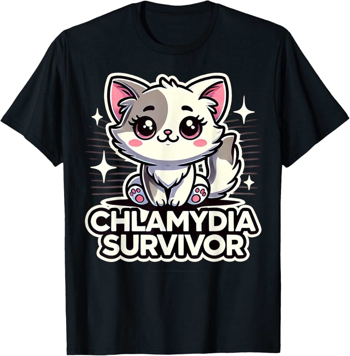 Funny Inappropriate Chlamydia Survivor Embarrassing Adult T-Shirt - T-Shirt | Black