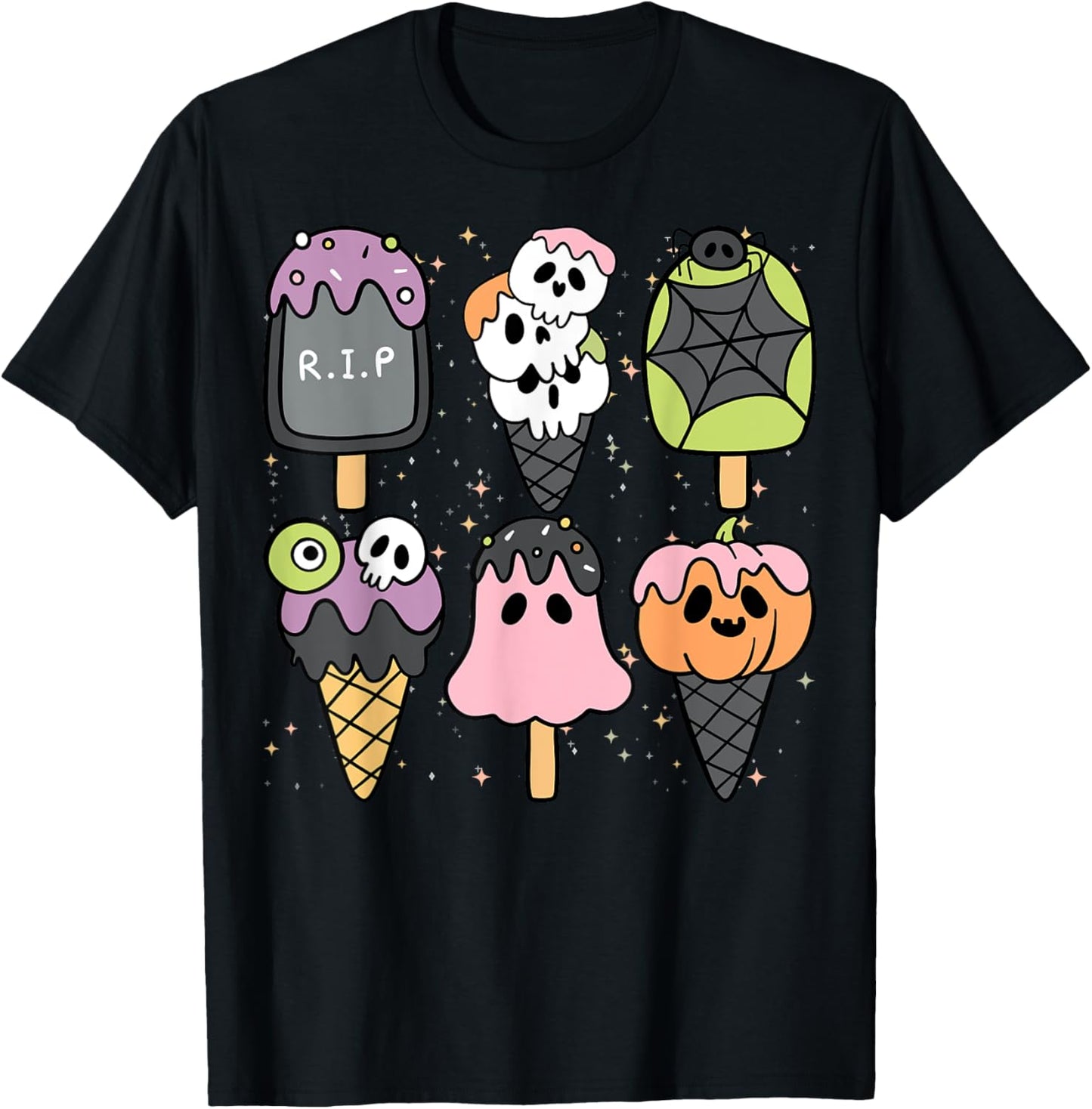 Horror Movie Summer Popsicle Halloween Ice Cream Summer-ween Women Kids T-Shirt - T-Shirt | Black
