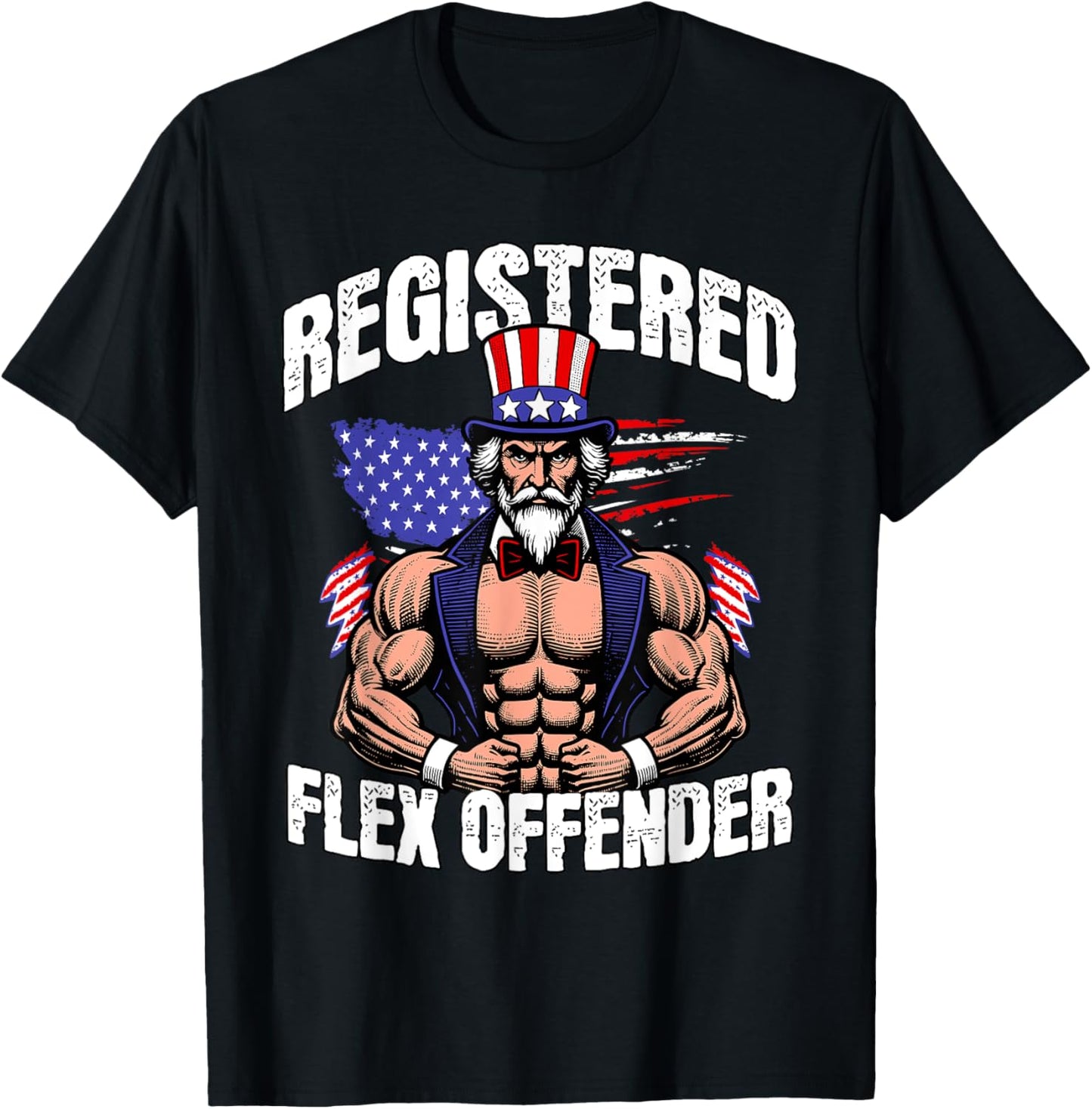 Registered Flex Offender Ironic Bodybuilder Meme Sigma T-Shirt - T-Shirt | Black