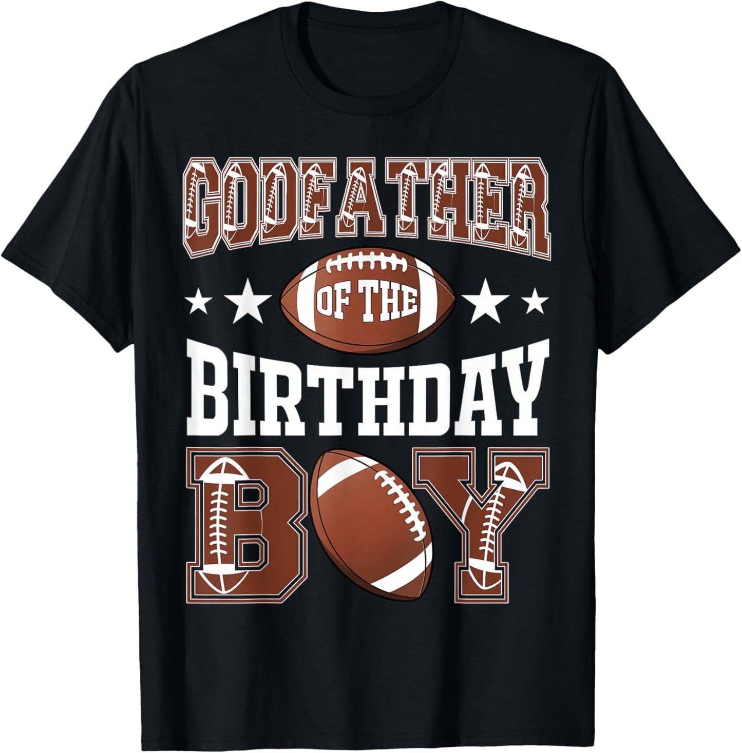 GodFather Of The Birthday Boy Football Game Day T-Shirt - T-Shirt | Black