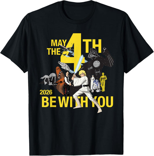 Star Wars May the 4th Be With You 2026 Classic Characters T-Shirt - T-Shirt | Black