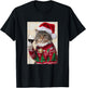 Cat Drinking Wine Cute Cat Holding Red Wine Lovers T-Shirt - T-Shirt | Black