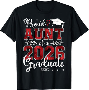 Proud Aunt of a Class of 2026 Graduate Senior Graduation T-Shirt - T-Shirt | Black