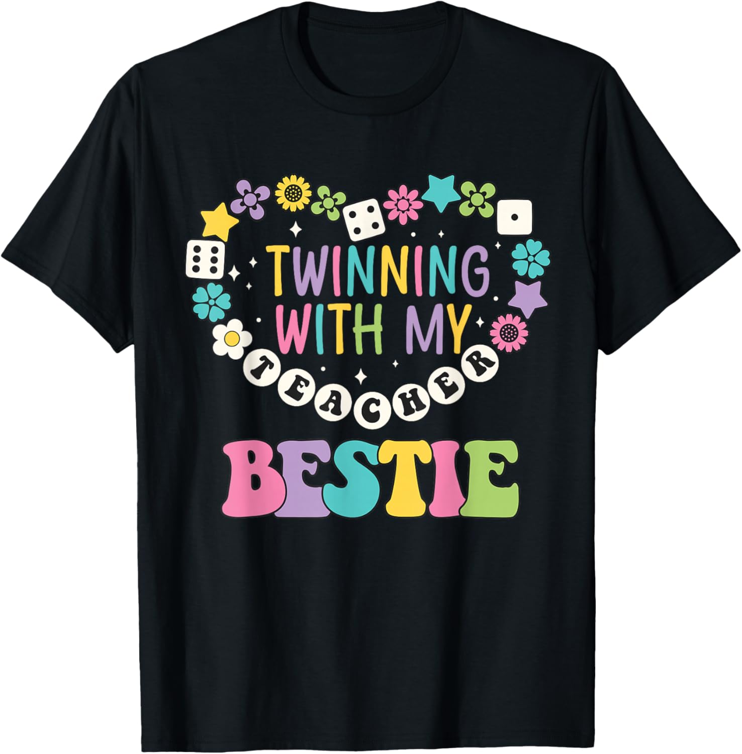 Twin Day Friends Teacher Twinning with My Bestie Matching T-Shirt - T-Shirt | Black