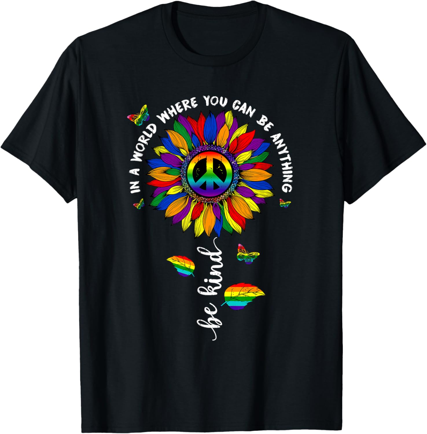Be Kind Rainbow LGBT Equality Lesbian Gay Ally Pride Women T-Shirt - T-Shirt | Black