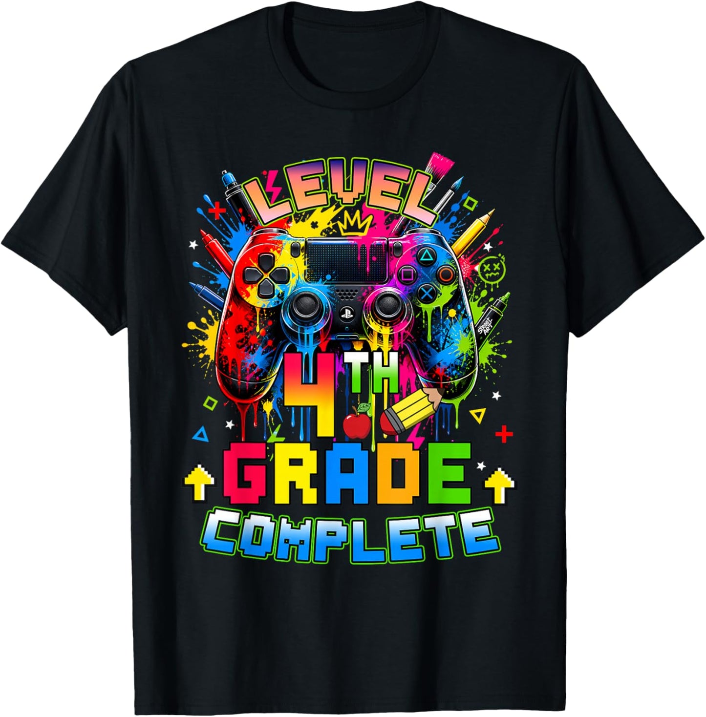 Level 4th Grade Complete Graduation Last Day of School Boys T-Shirt - T-Shirt | Black