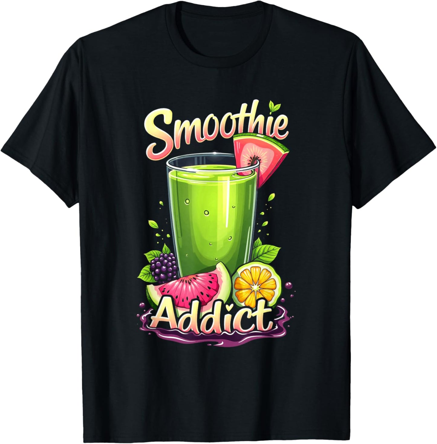 Smoothie Addict Health Drink Vegan Life T-Shirt - T-Shirt | Black