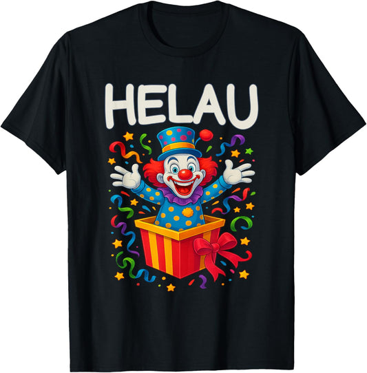 Helau Clown Fancy Dress Costume Carnival T-Shirt - T-Shirt | Black