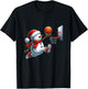 Basketball Snowman Santa Hat Christmas Xmas Boys Girls Kids T-Shirt - T-Shirt | Black