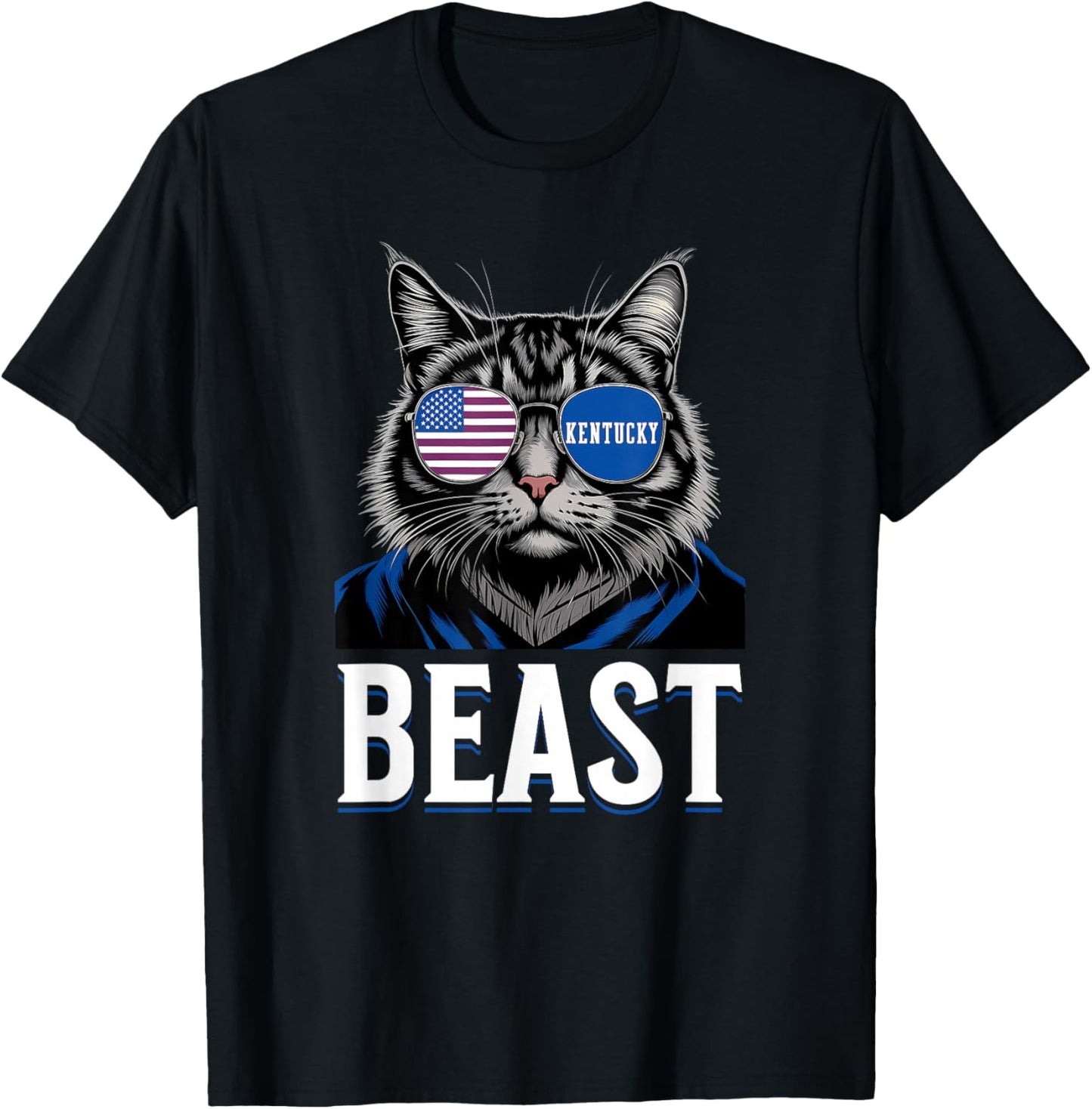 Funny Cat Lovers Graphic Last Name Kentucky Retro Vintage T-Shirt - T-Shirt | Black