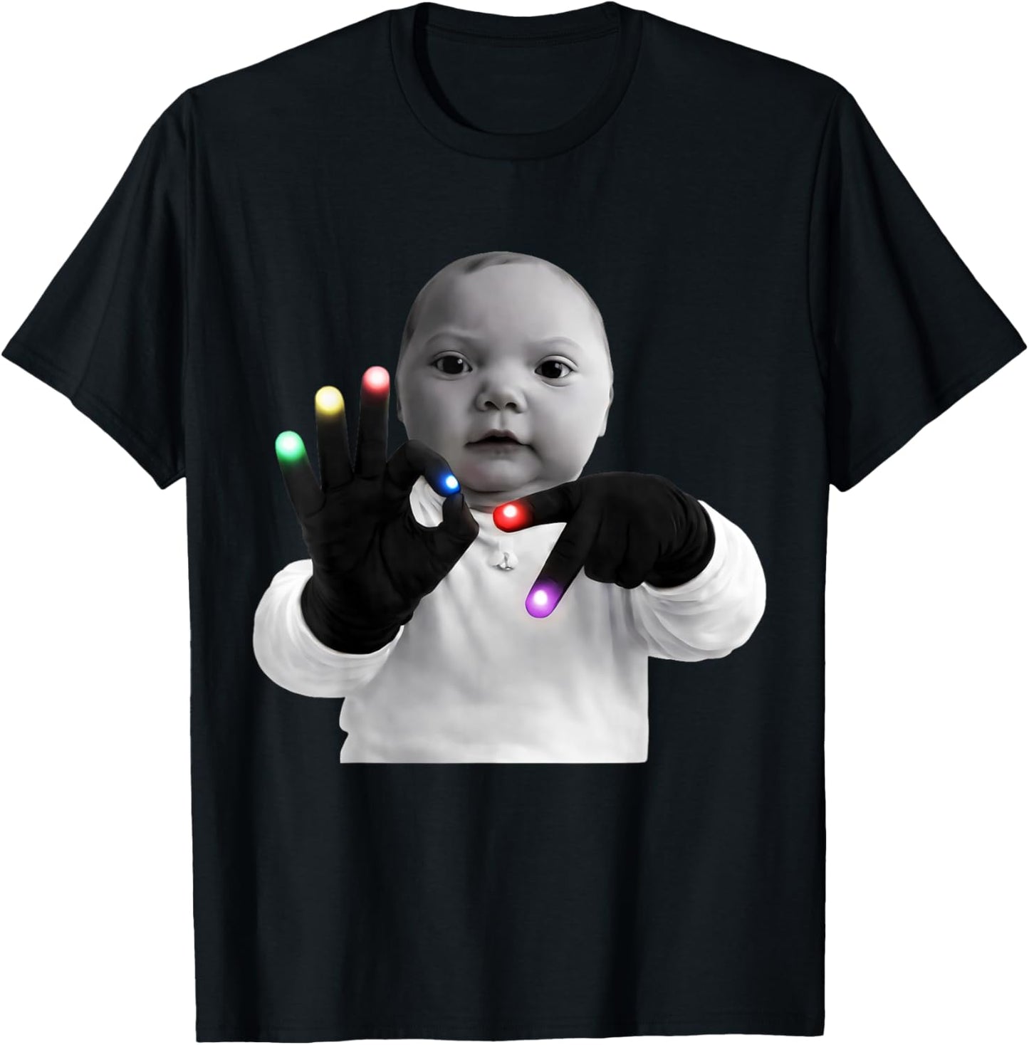 Ai Baby 67 Six Seven Hand Gloving Niche Ai Baby Meme 6 7 T-Shirt - T-Shirt | Black