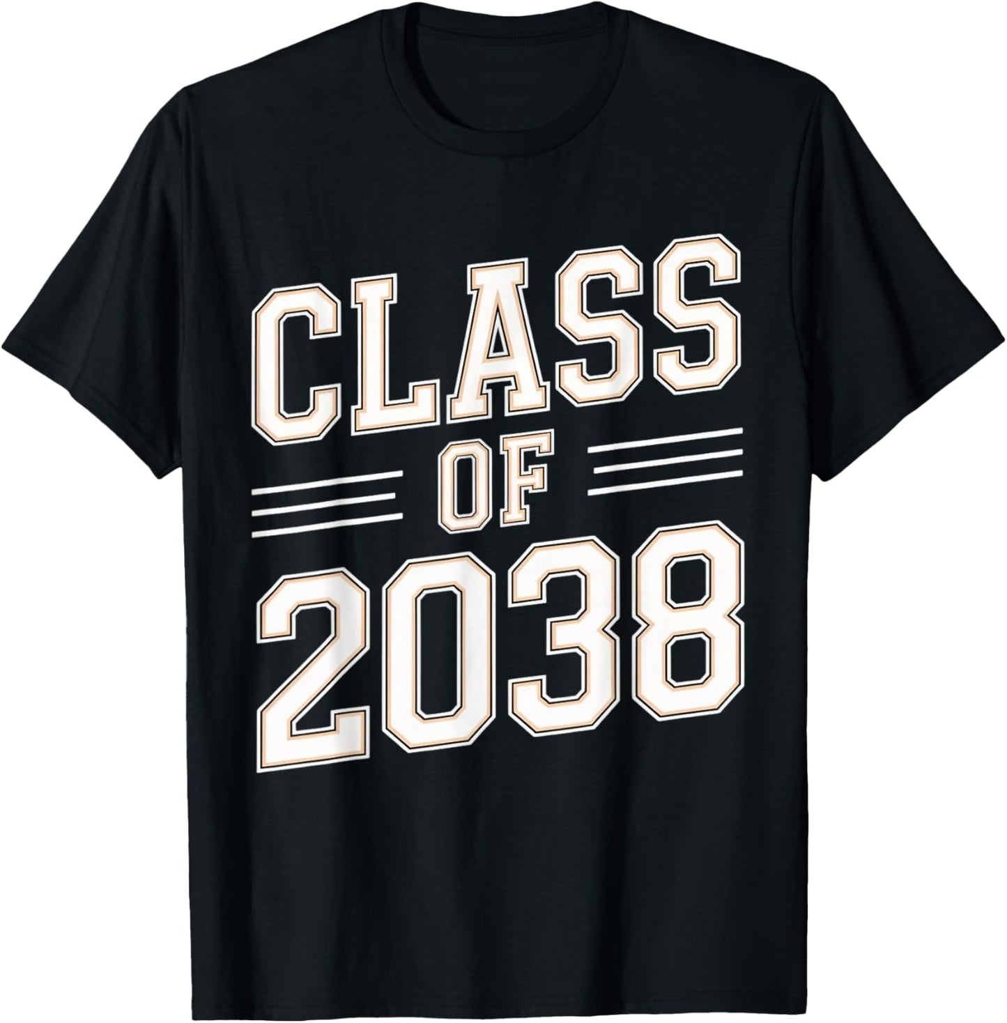 Class of 2038 First Day of School Grow with Me Future Senior T-Shirt - T-Shirt | Black