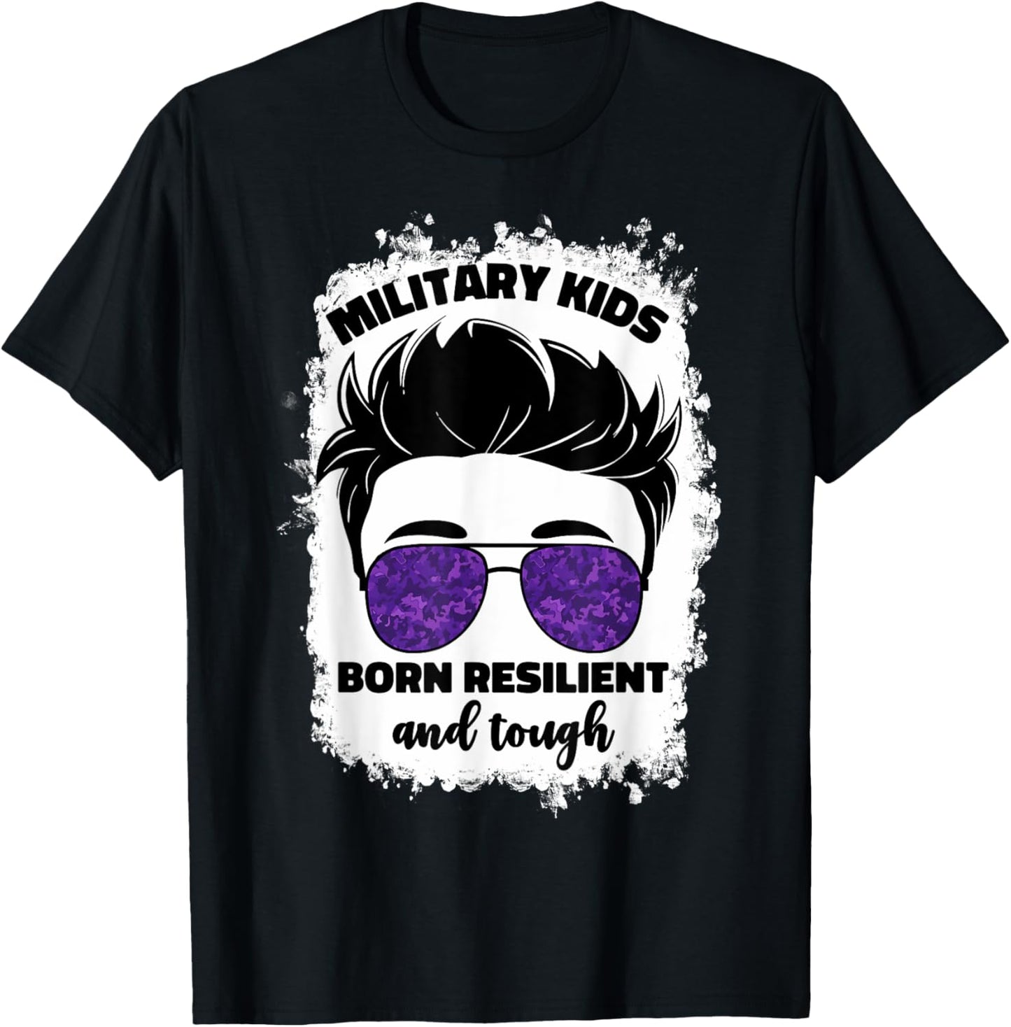 Purple Up For Military Kids Boys Month Of Military Child Boy T-Shirt - T-Shirt | Black