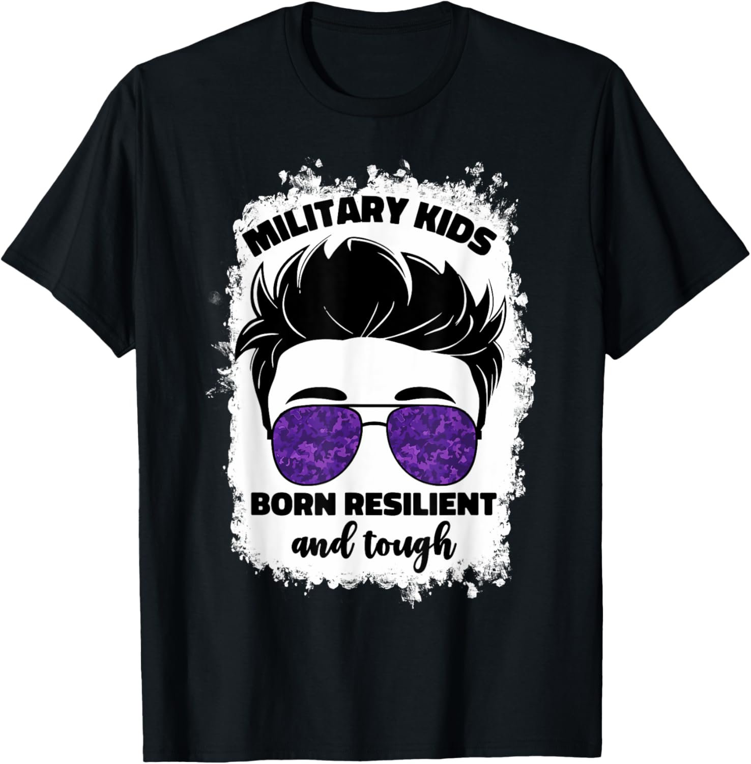 Purple Up For Military Kids Boys Month Of Military Child Boy T-Shirt - T-Shirt | Black