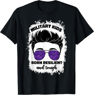 Purple Up For Military Kids Boys Month Of Military Child Boy T-Shirt - T-Shirt | Black