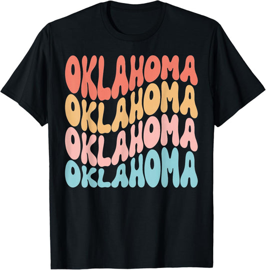 Funny Cute Retro Graphic Men Women & Kids Oklahoma T-Shirt - T-Shirt | Black