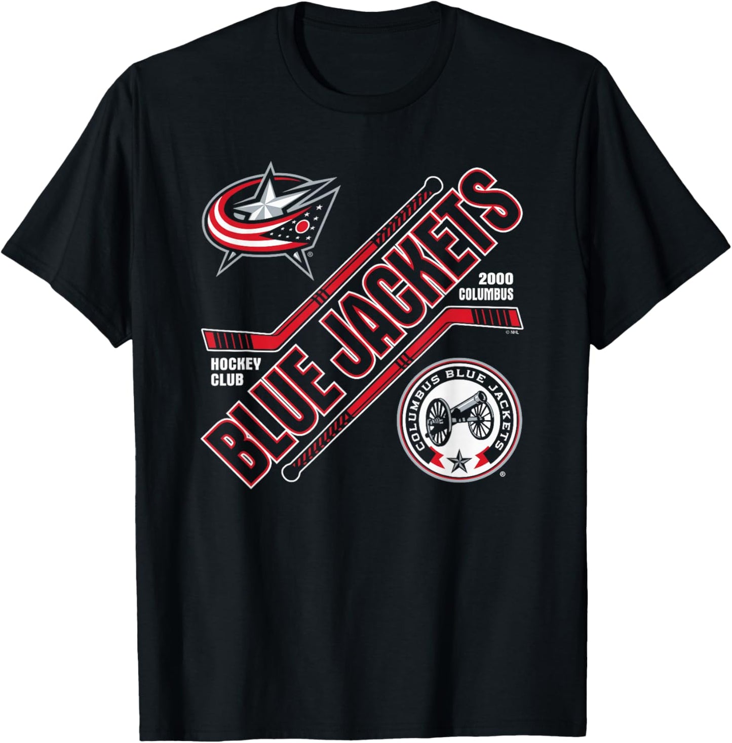Columbus Blue Jackets Force Navy Officially Licensed T-Shirt - T-Shirt | Black